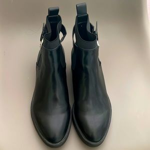 Zara Black Leather Heeled Boots for Women Us Size : 6